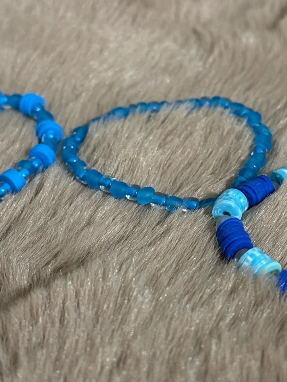 3pc Blue Beaded Bracelet Set